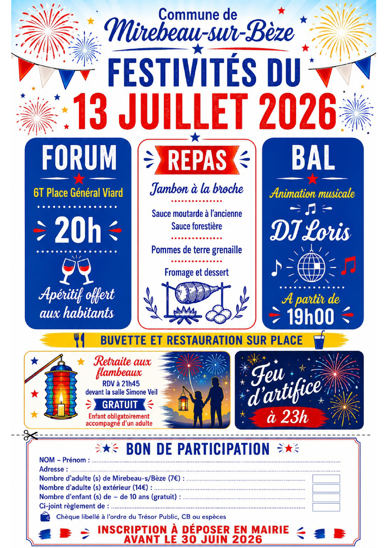 Affiche du 13 juillet 2026 - Mirebeau-sur-Bèze - 19h au Forum
