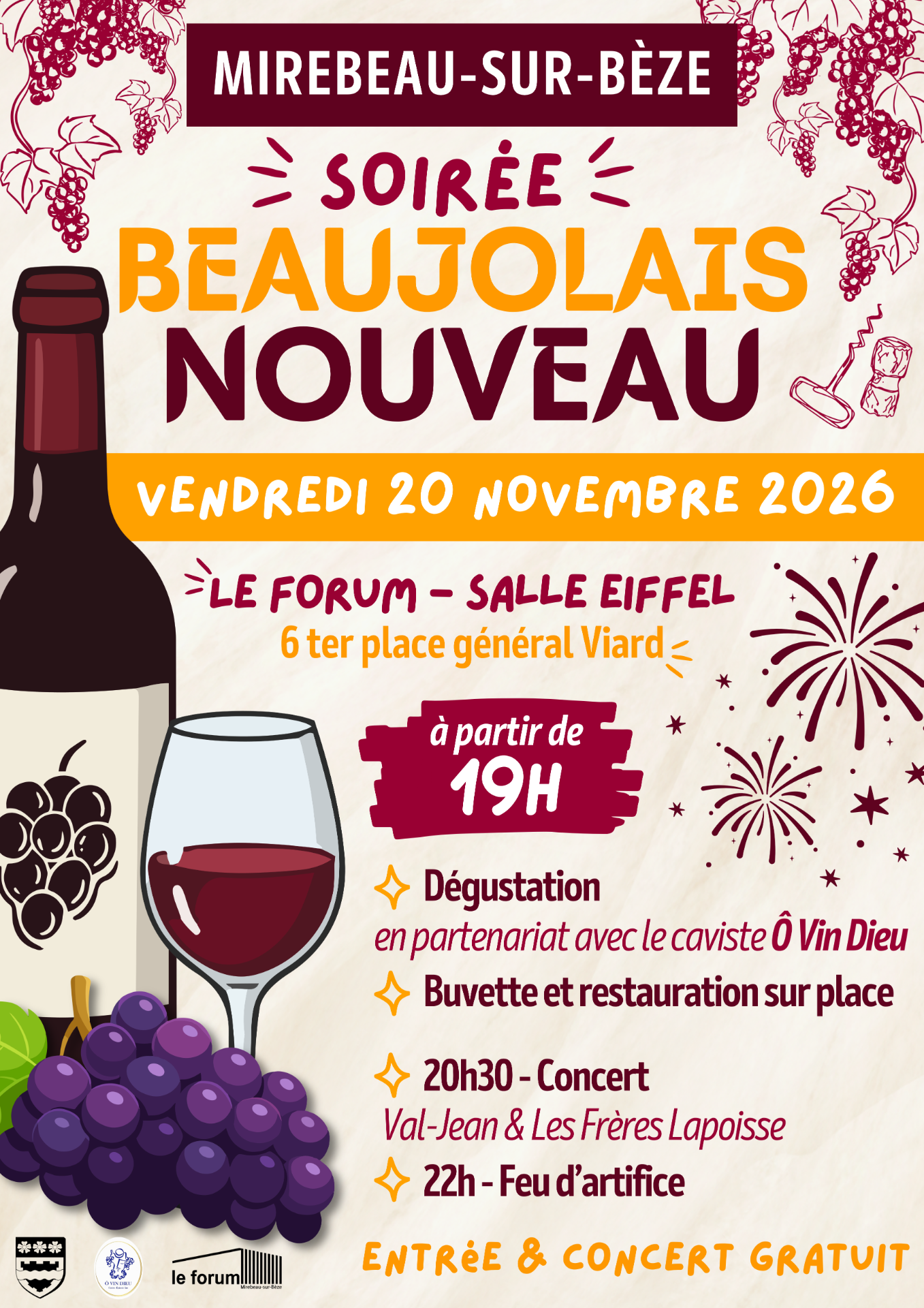 Affiche Soirée Beaujolais