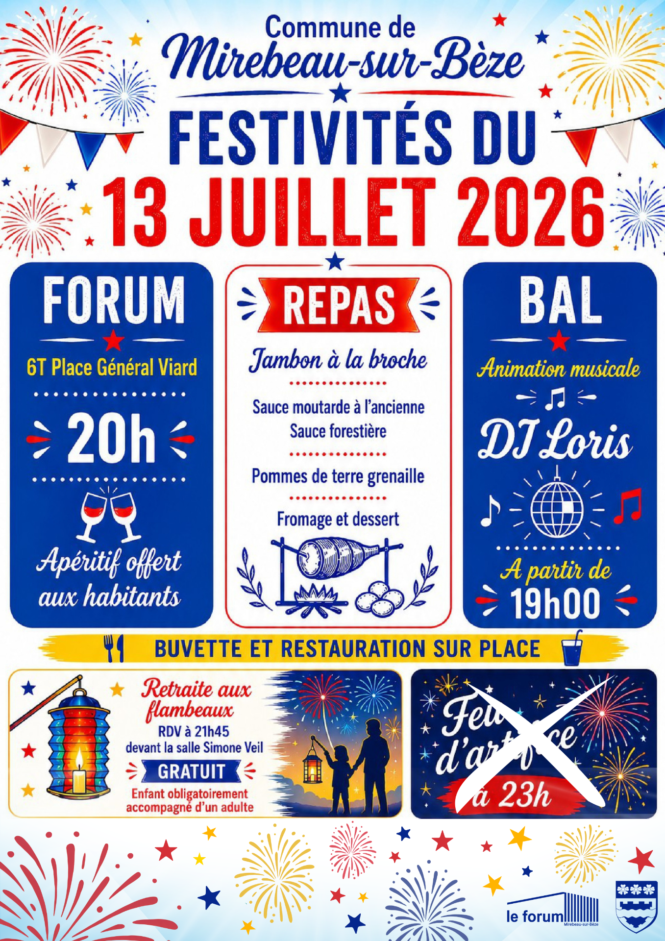Affiche du 13 juillet 2026 - Mirebeau-sur-Bèze - 19h au Forum