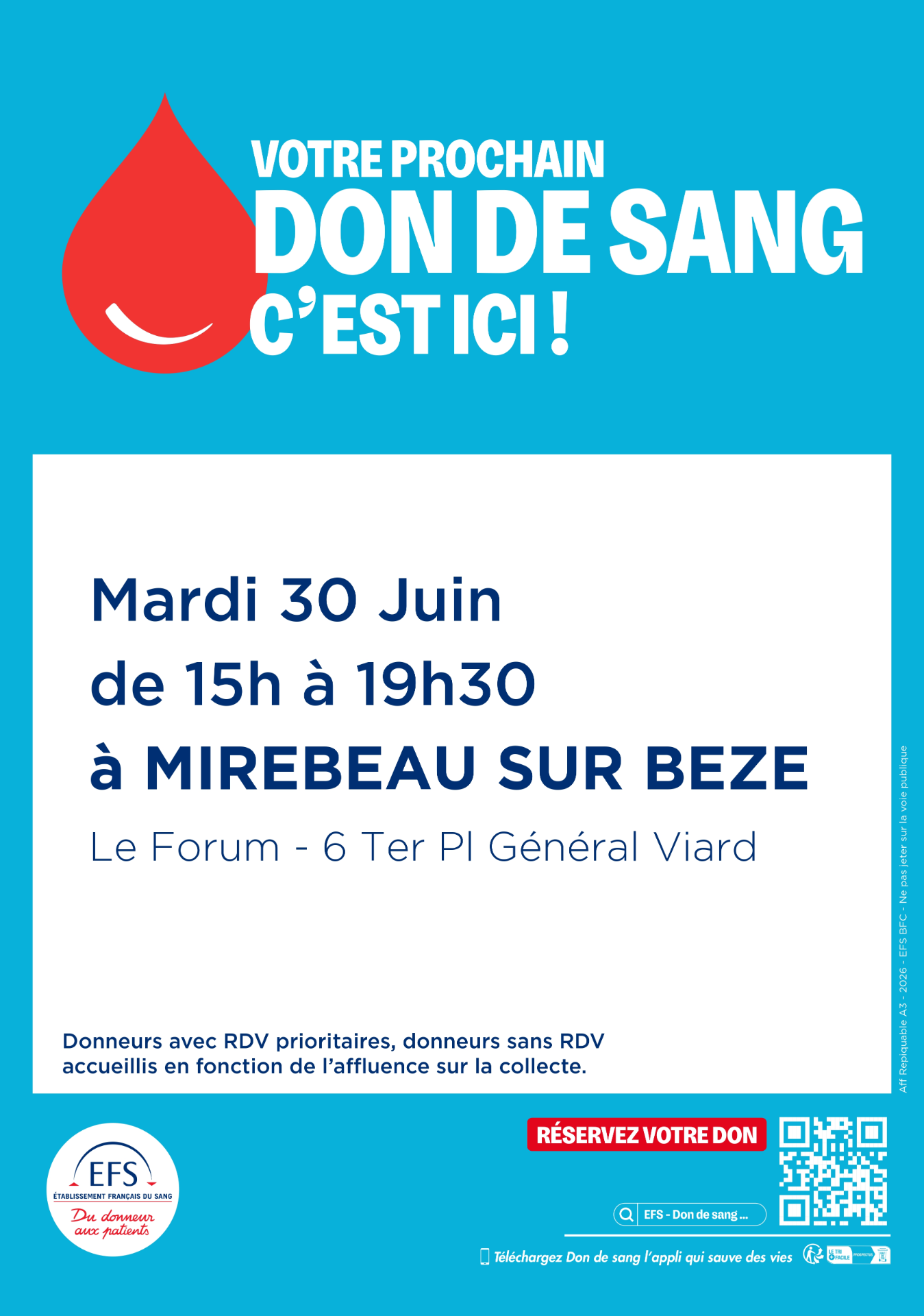 Don du sang 30 juin 2026